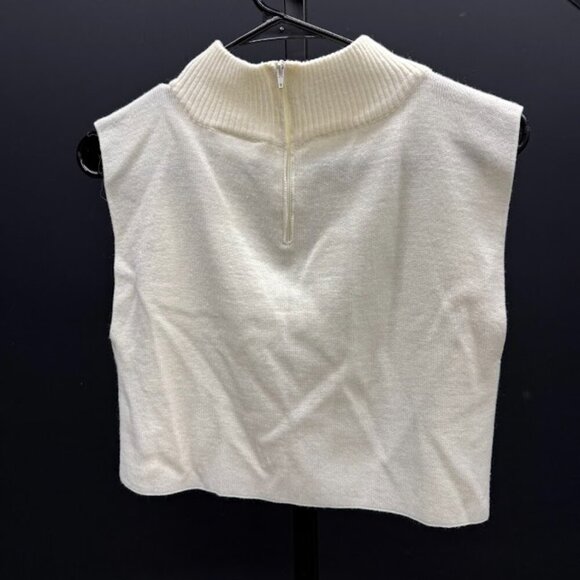 CW Classics Cream Cropped Mock Neck Sleeveless Sweater - Picture 4 of 4